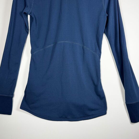 Marmot Half Zip Pullover Womens Small Blue Polartec Fleece Thumbholes Outdoor - Picture 8 of 16